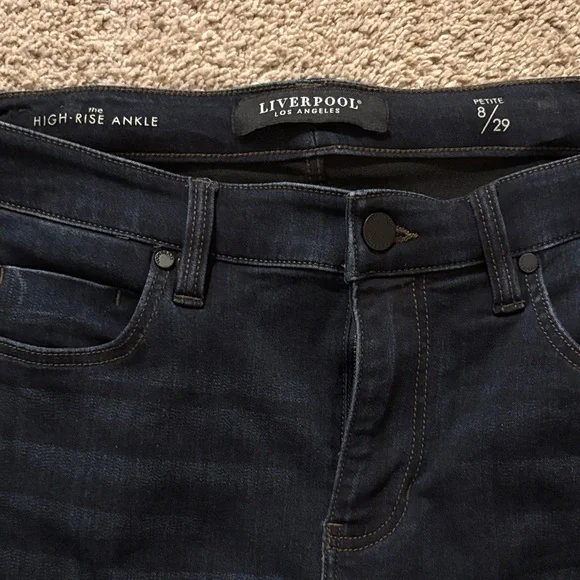 Liverpool Dark Indigo Women's High rise ankle Skinny Jeans SZ 8/29 - Picture 2 of 8
